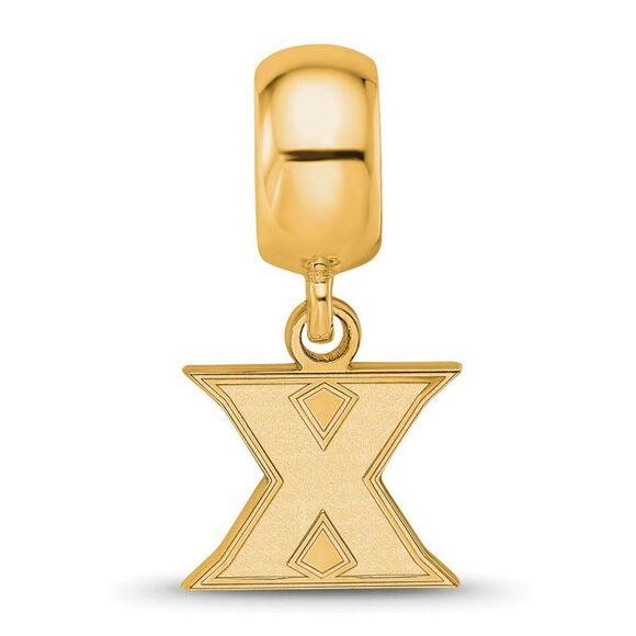 14K Yellow Gold Plated Sterling Silver Xavier Univ. XS Dangle Bead - Picture 2 of 6